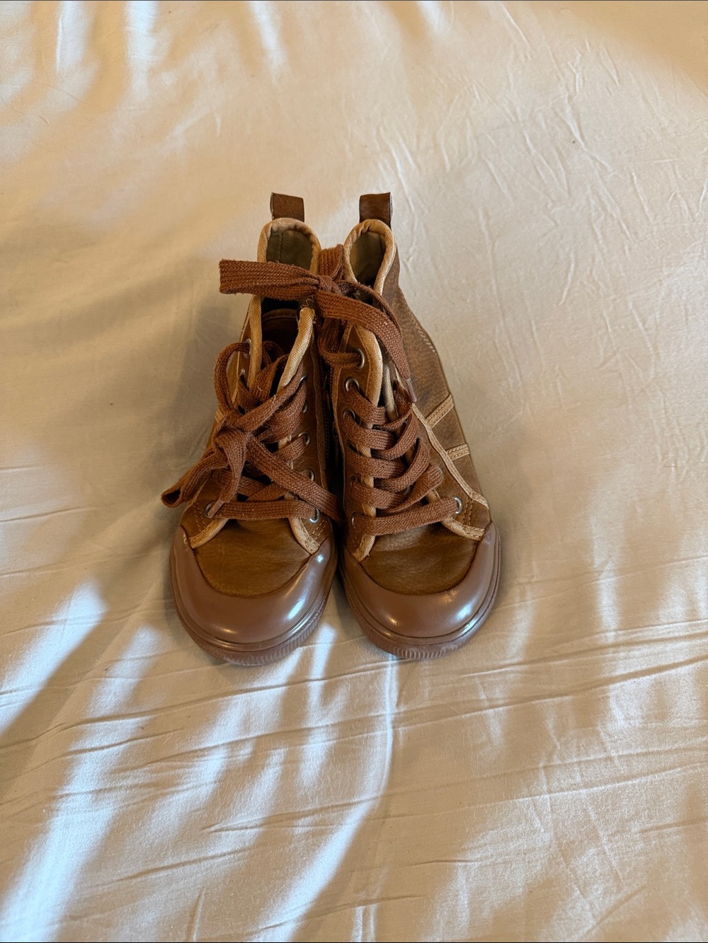 GAP Kids Brown High-Top Canvas Sneakers